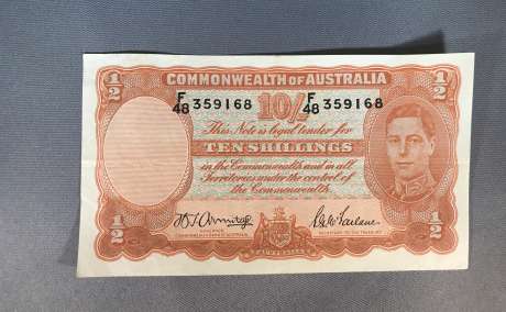 1942  Australia 10 Shillings Banknote