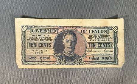 1942 Ceylon 10 Cents