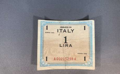 1943 Italy 1 Lire Military Currency